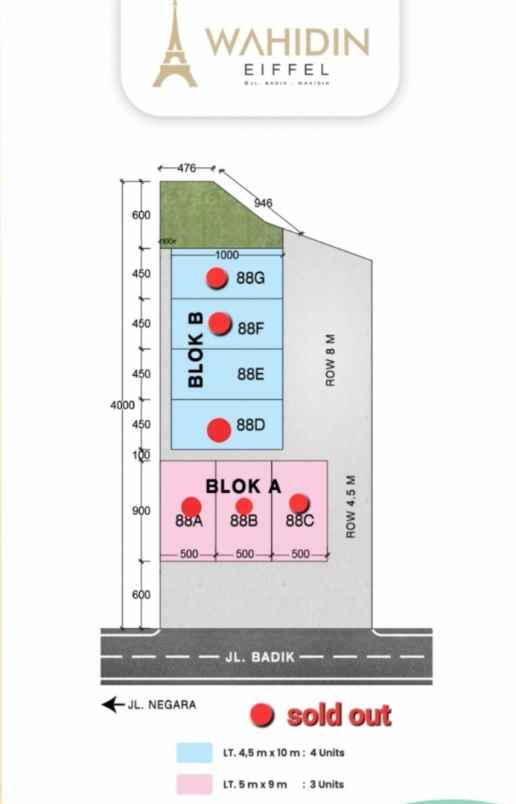 dijual villa jalan badik wahidin asia