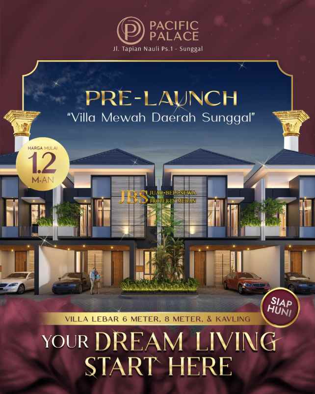dijual villa pacific palace jalan besar