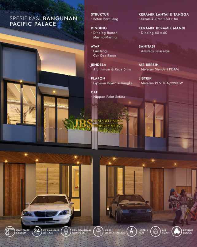 dijual villa pacific palace jalan besar