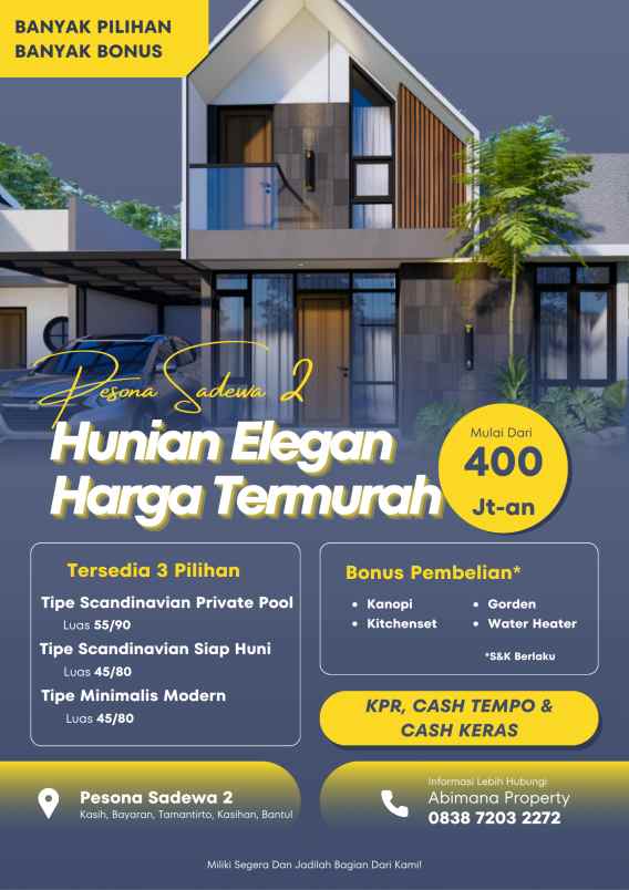 hunian modern elegan termurah banyak bonus dan pilihan