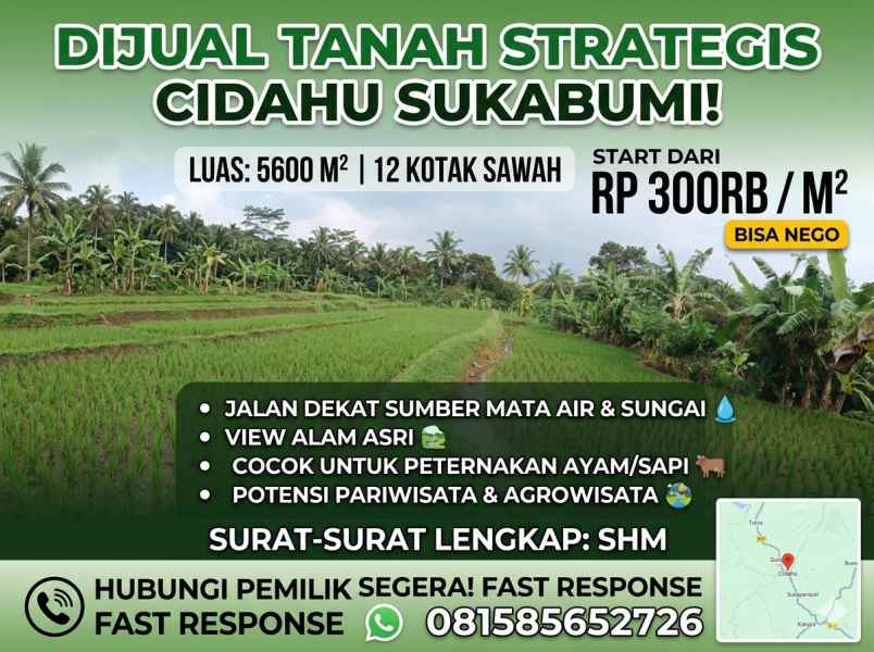 jual lahan sawah produktif