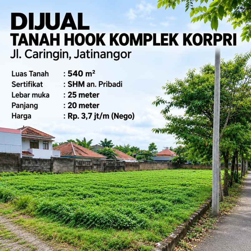 jual tanah hook di koorpri jatinangor lokasi strategis