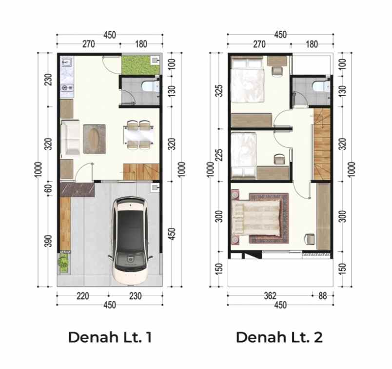rumah dua lantai dekat jalan raya juanda kota depok