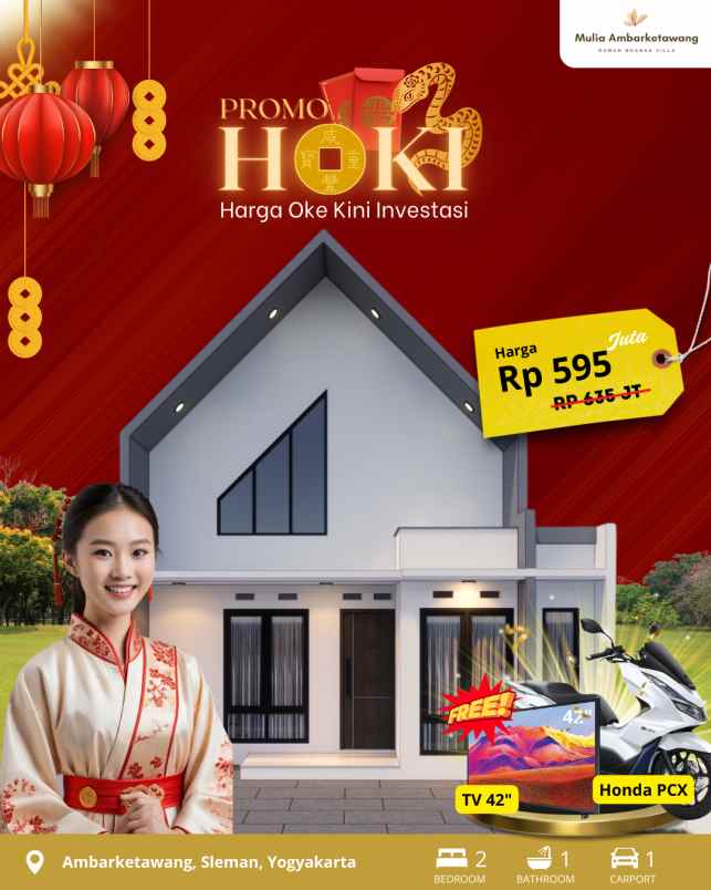 rumah mezanine konsep villa 10 menit ke malioboro