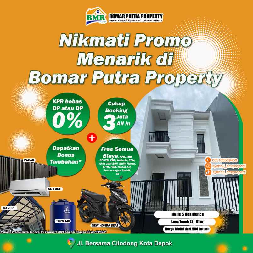 rumah murah didepok bonus motor
