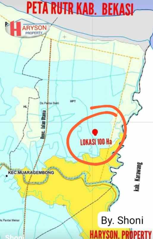 tanah 100 hektar muaragembong bekasi