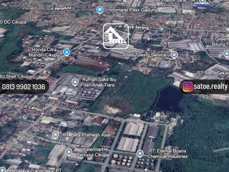 tanah luas di jl raya serang dukuh cikupa tangerang