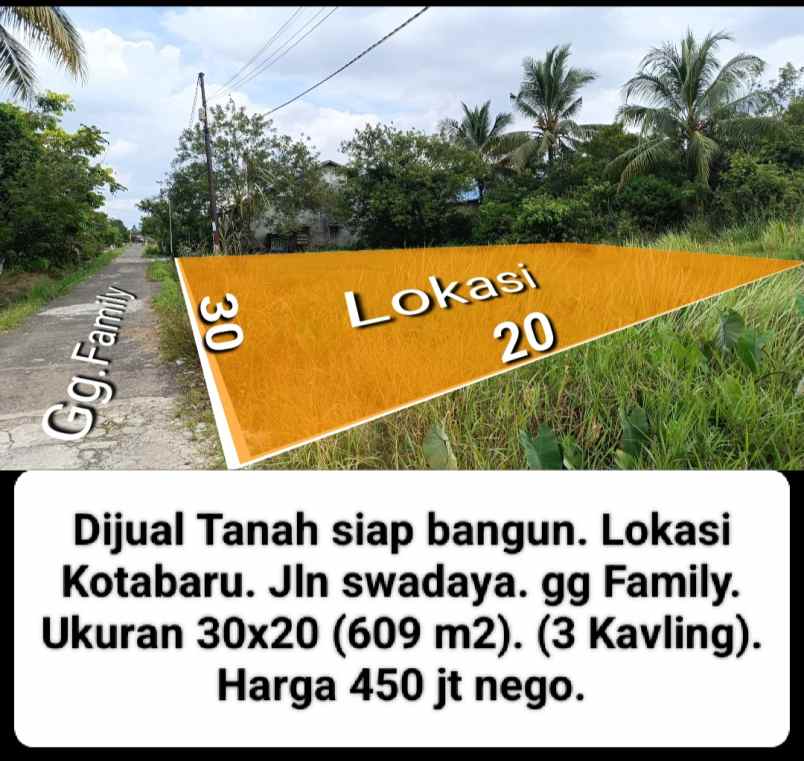 tanah murah 3 kavling kotabaru ujung 390 jt nego