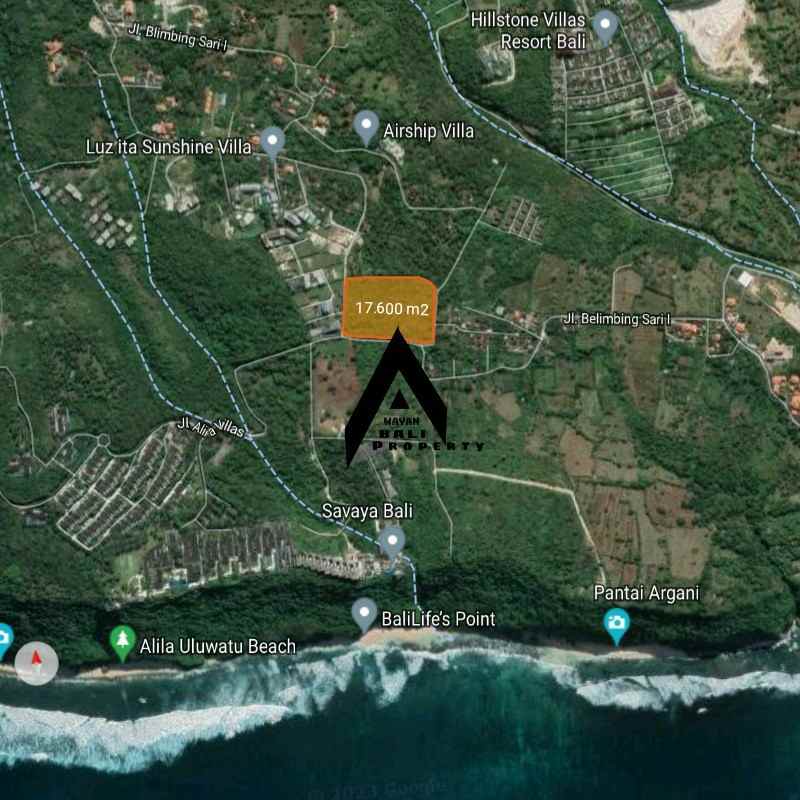 tanah sea view 1 76 hektar di pecatu dekat savaya