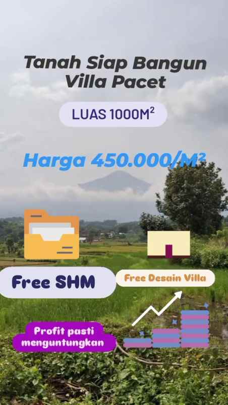 tanah siap bangun villa kawasan wisata pacet