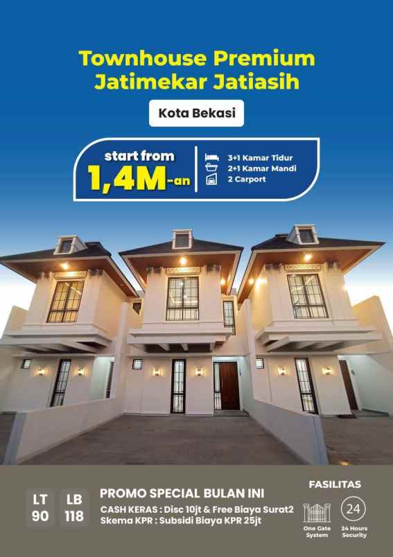 townhouse mewah siap huni jatiasih bekasi