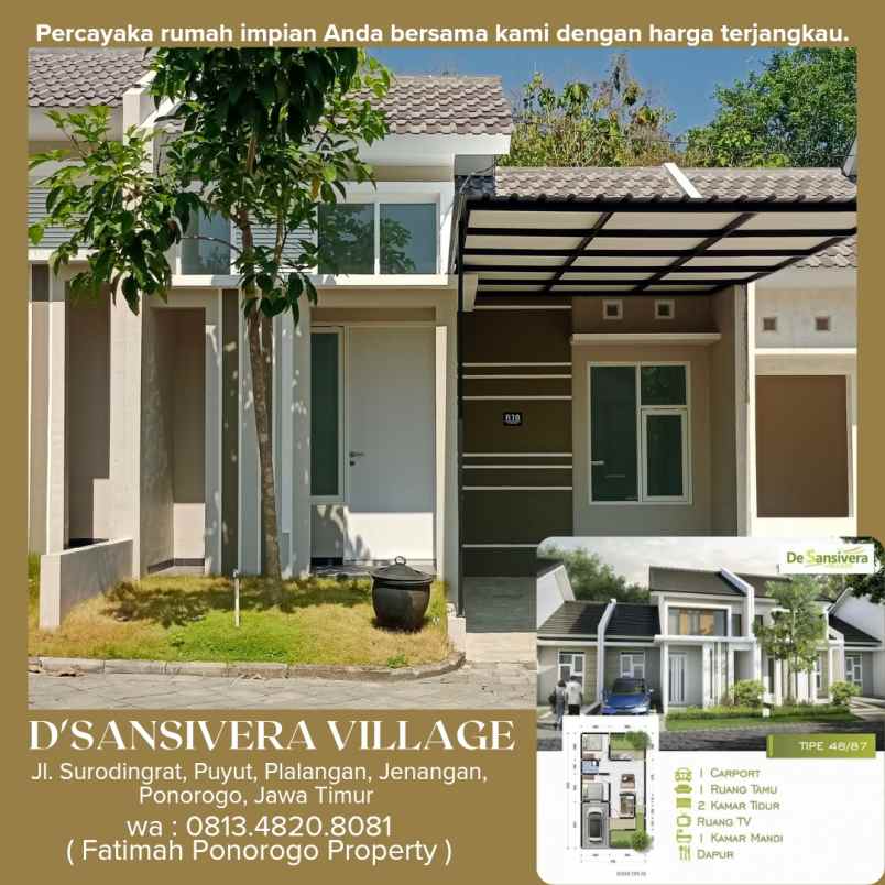 asri dan nyaman rumah syariah minimalis ponorogo