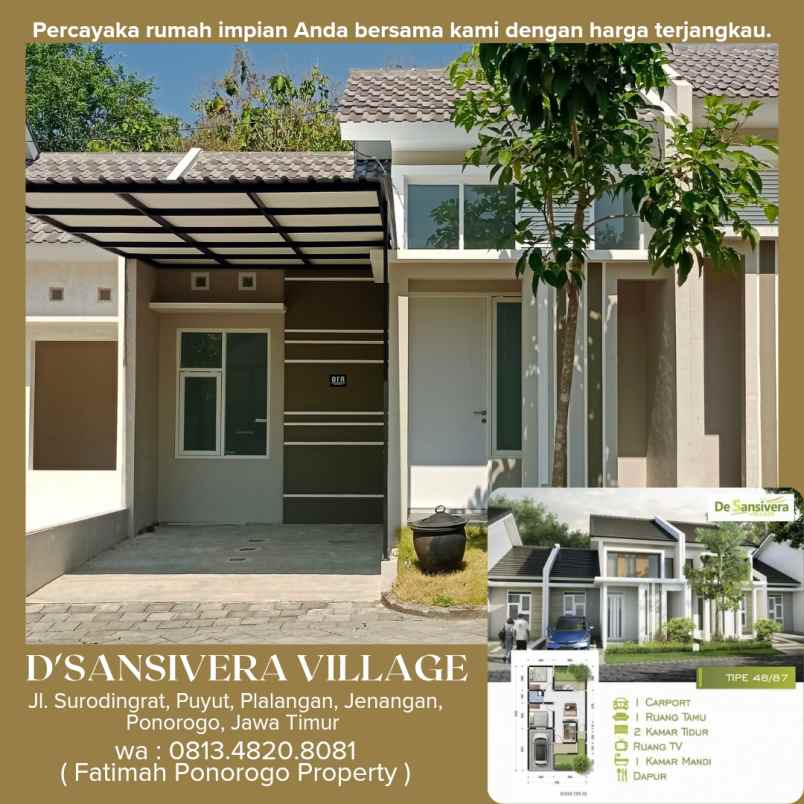 asri dan nyaman rumah syariah minimalis ponorogo