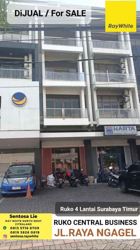 dijual ruko gudang kantor jalan raya ngagel