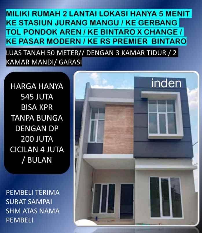 dijual rumah bintaro sektor9