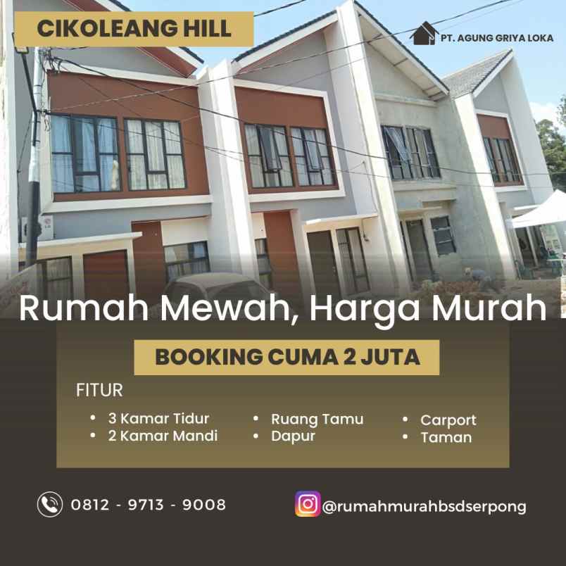 dijual rumah cikoleang hill perbatasan
