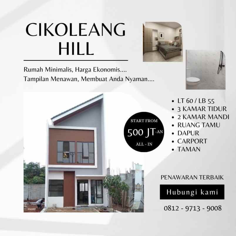 dijual rumah cikoleang hill perbatasan