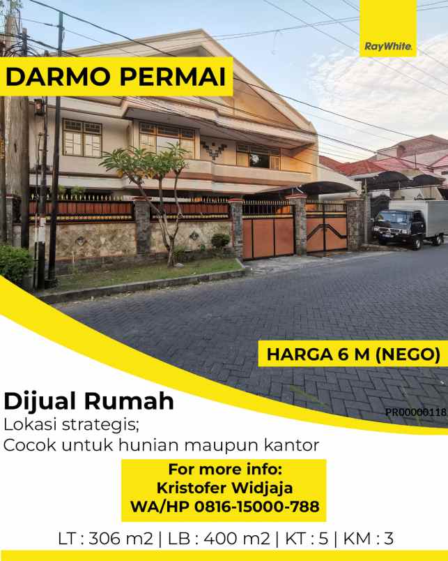 dijual rumah darmo permai selatan