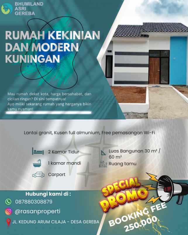 dijual rumah desa gereba dekat taman