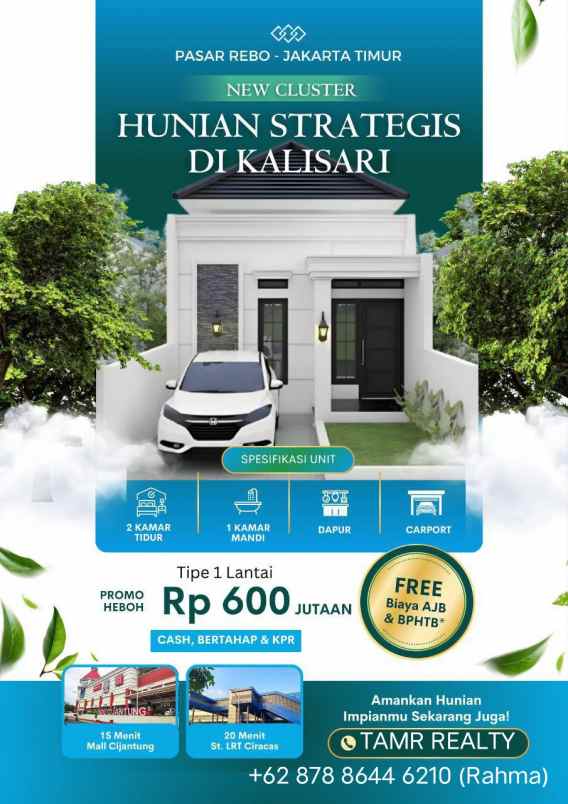 dijual rumah kalisari pasar rebo