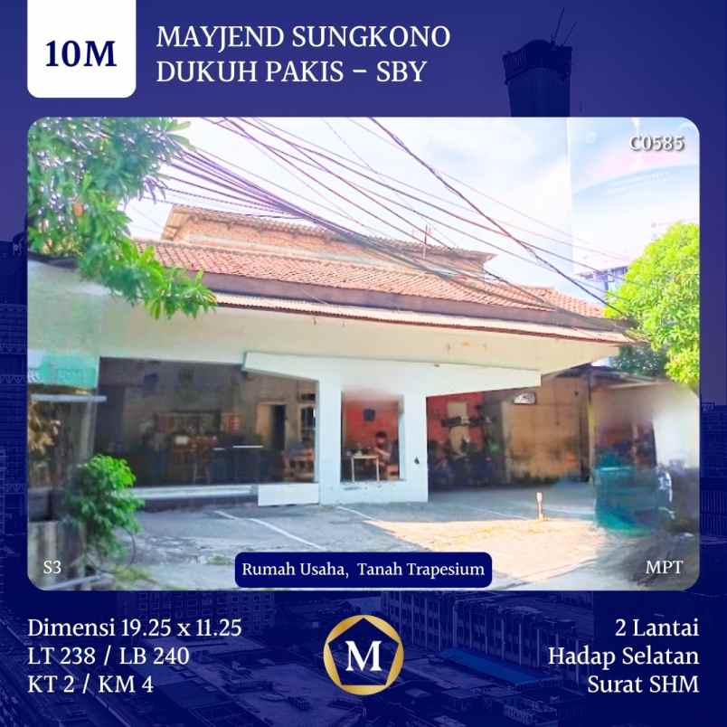 dijual rumah mayjend sungkono