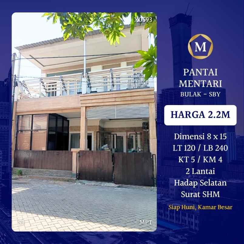 dijual rumah pantai mentari