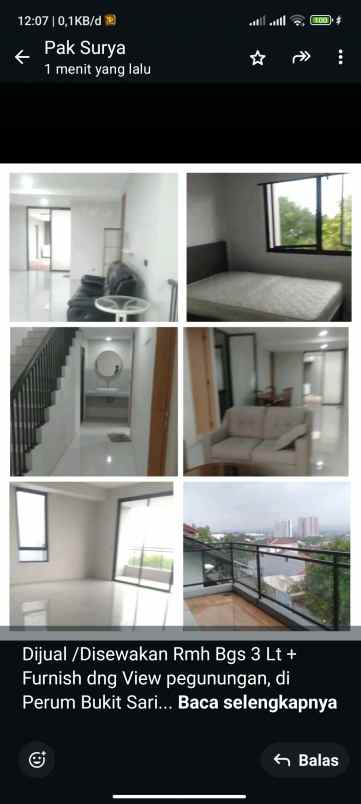 dijual rumah perum bukit sari