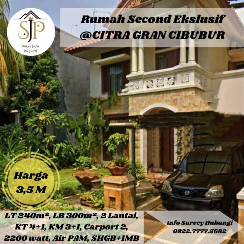 dijual rumah perumahan citra gran cibubur