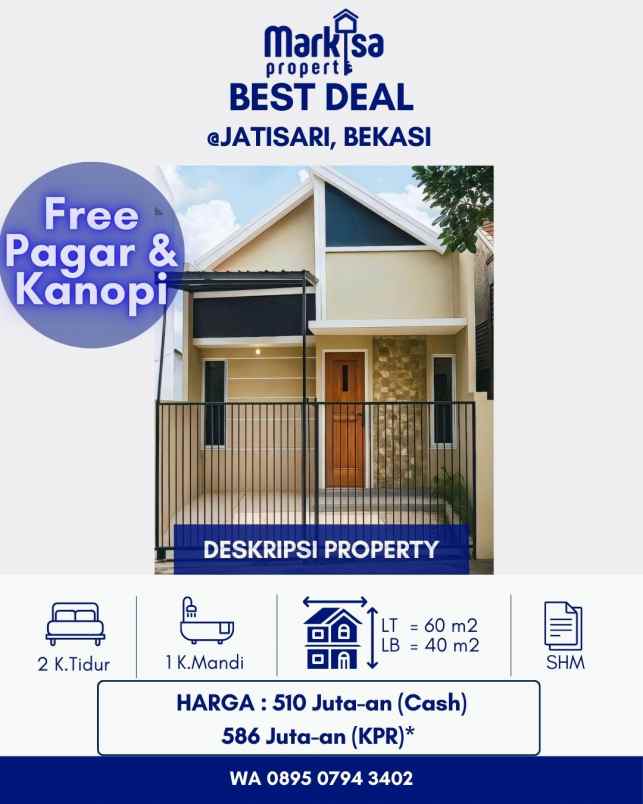 dijual rumah siap huni di jatisari bekasi