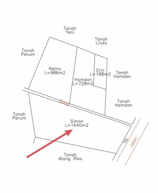 dijual tanah jl raya subang cikamurang