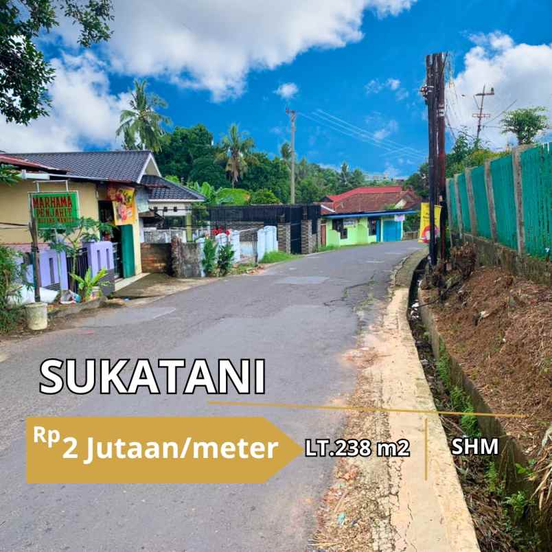 dijual tanah jl sukatani 1