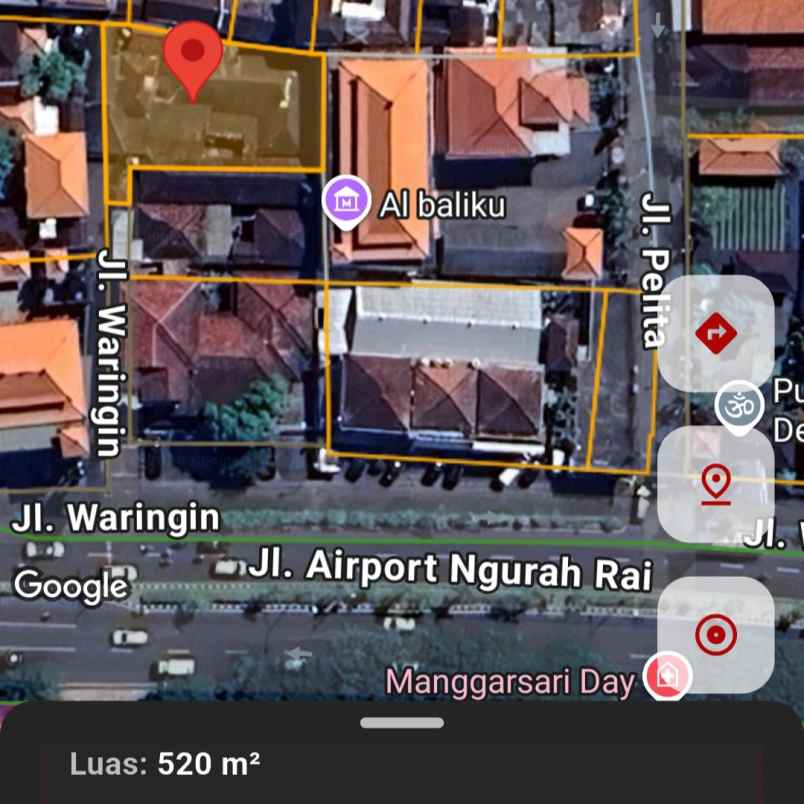 dijual tanah jln airport ngurah rai tuban