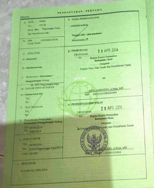 dijual tanah peguyangan kaja