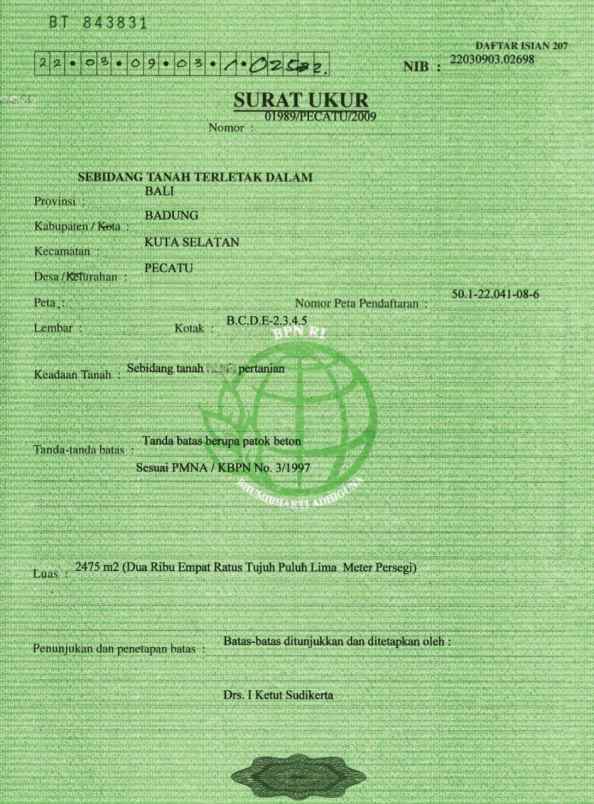 dijual tanah puncak wisesa