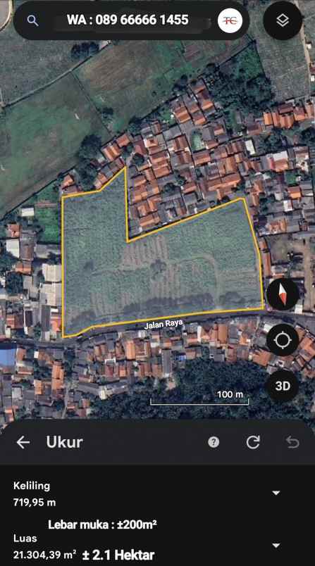 dijual tanah selapajang neglasari