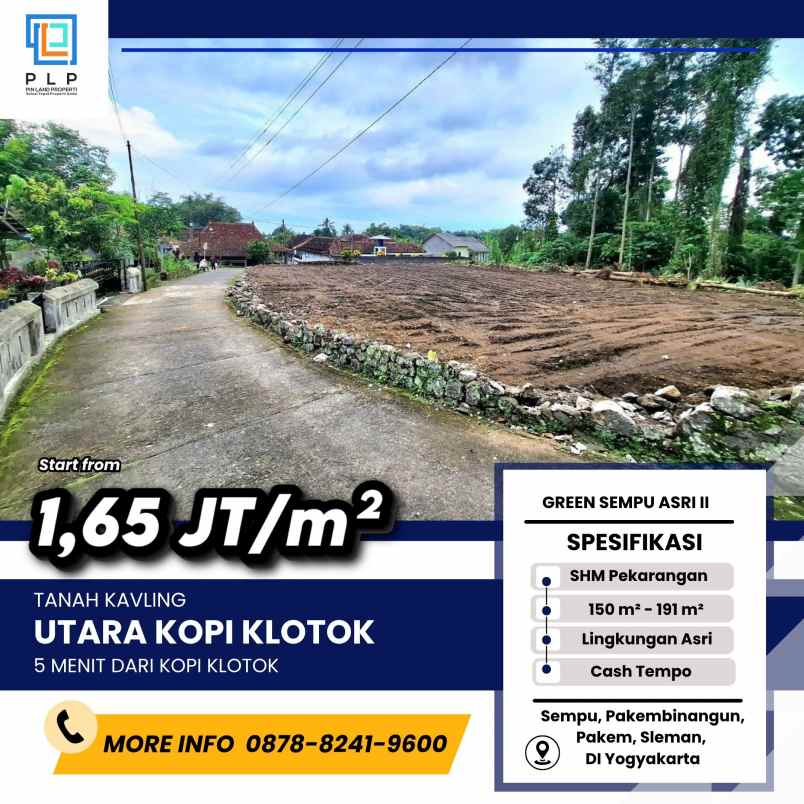 dijual tanah sempu pakembinangun pakem