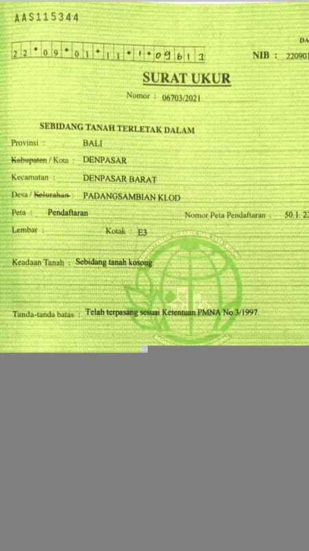 dijual tanah tegal buah padangsambian kelod
