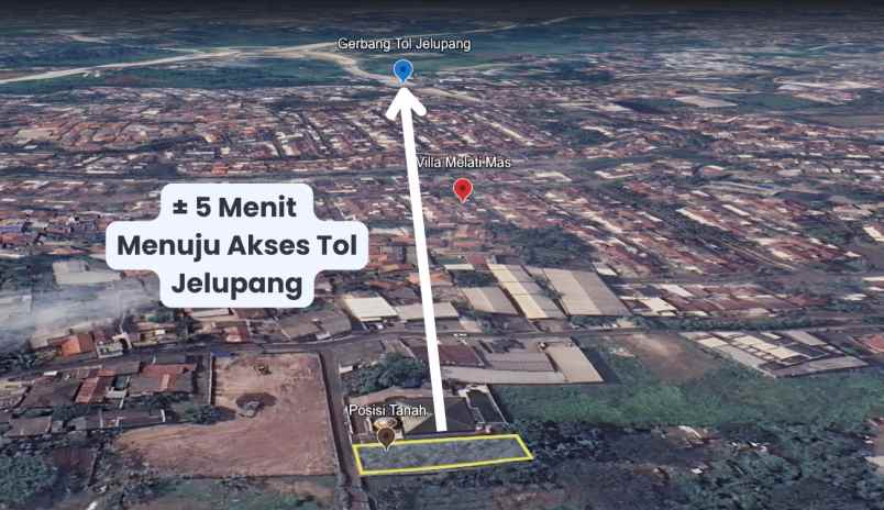 dijual tanah villa melati mas jelupang