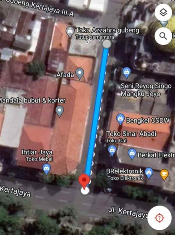 dijual tempat usaha di raya kertajaya lokasi strategis