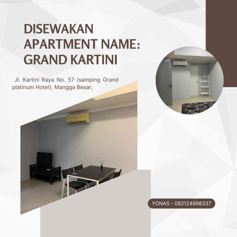 disewakan apartment name grand kartini