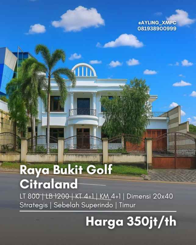 disewakan rumah rumah raya bukit golf