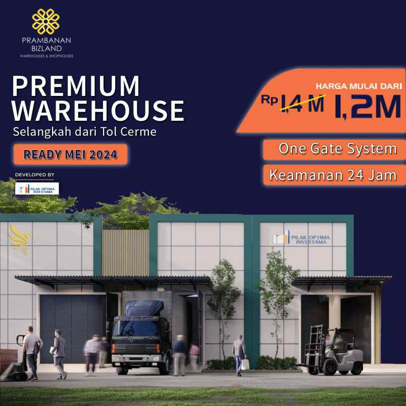 gudang gresik prambanan bizland super strategis cerme