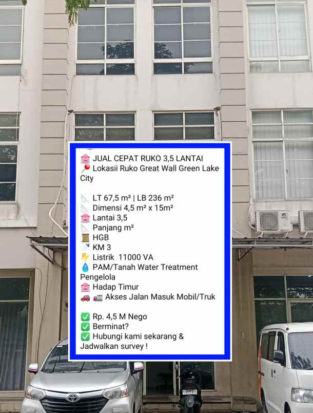 jual cepat ruko 3 5 lantai di green l