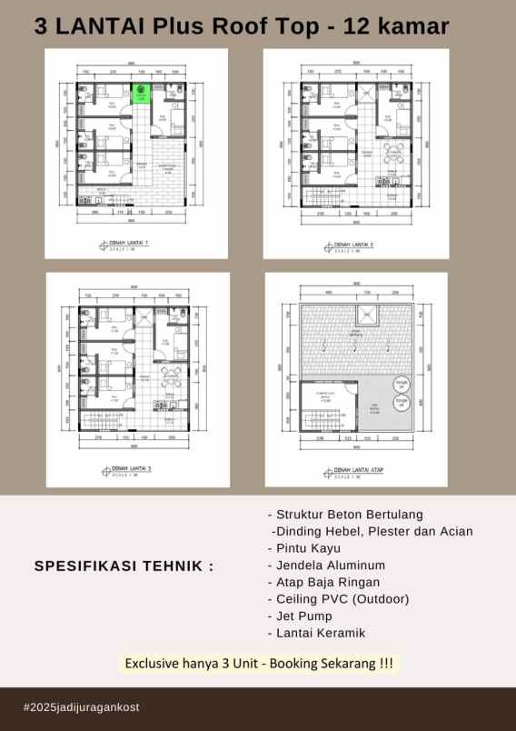 jual kost 12 kamar full furnish dekat kampus ui depok