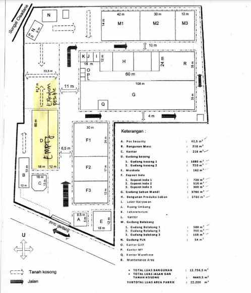 jual pabrik dan gudang ex pabrik sabun di tangerang