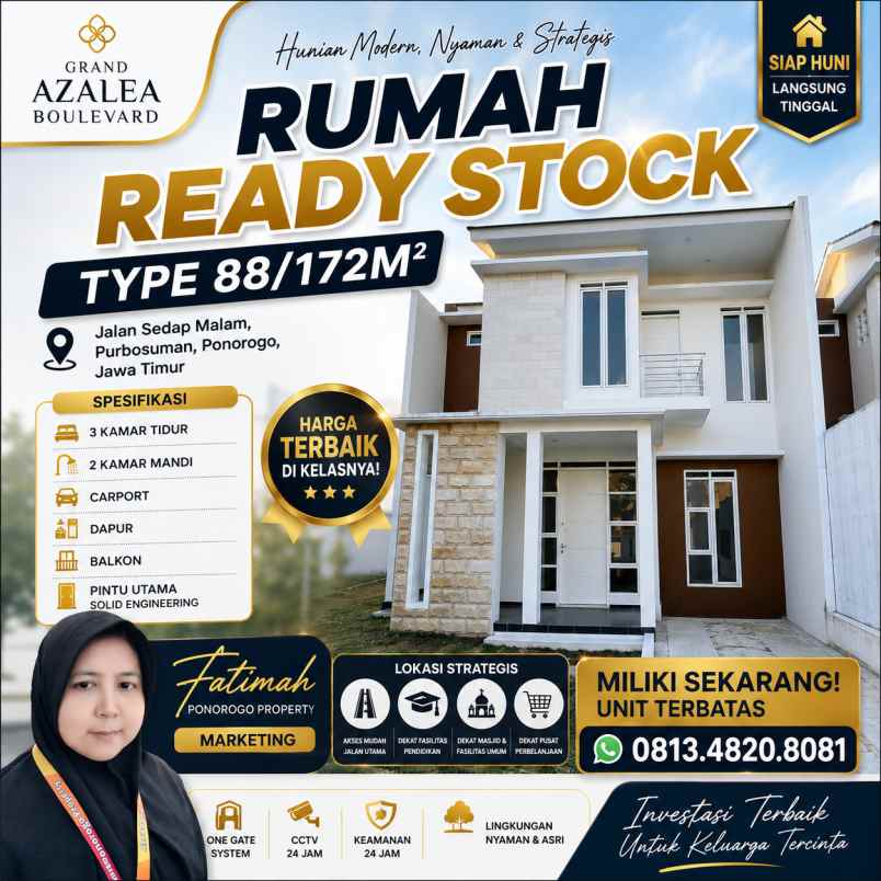 ready stock rumah 2 lantai syariah ponorogo