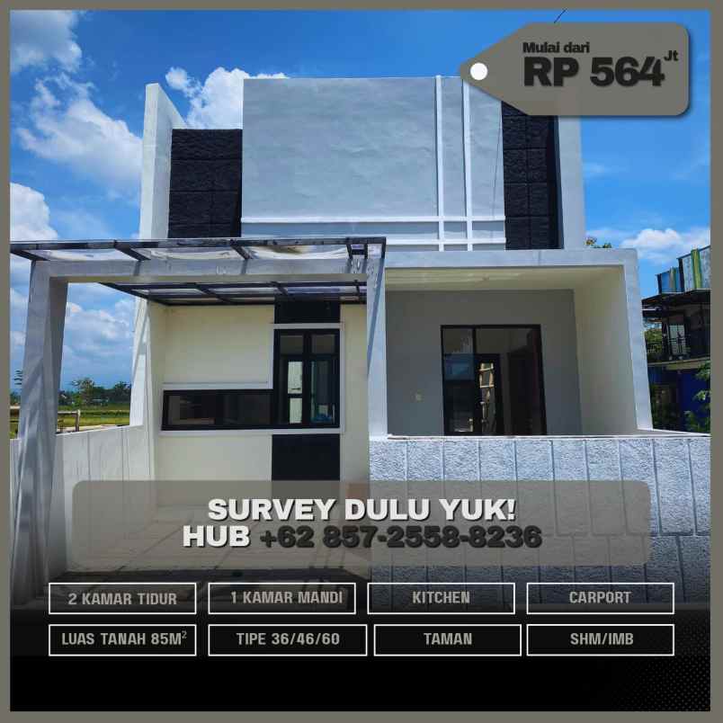 rumah cantik 500 jutaan minimalis di berbah sleman