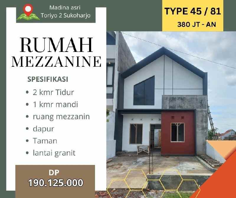 rumah mezzanine baru dijual di jombor sukoharjo kota
