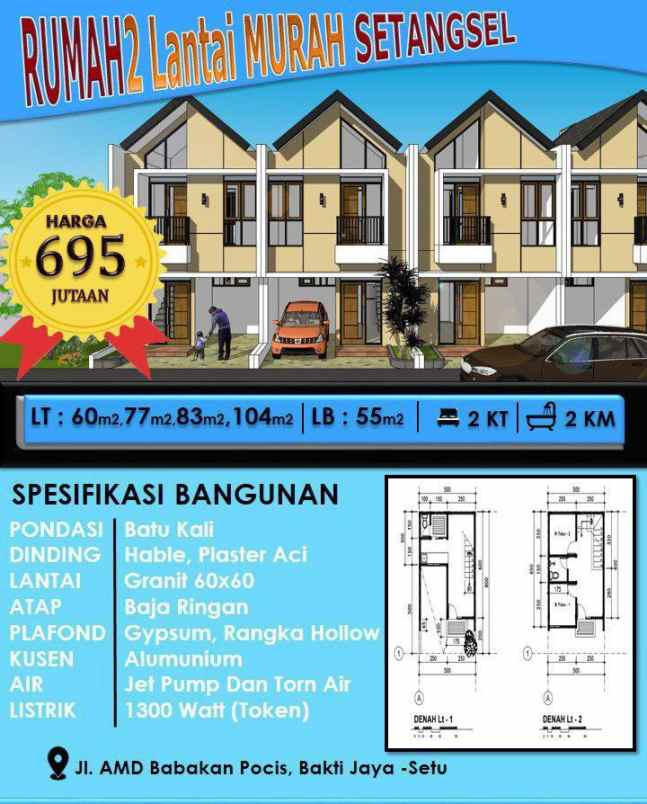 rumah murah 2 lantai di pocis tangerang selatan