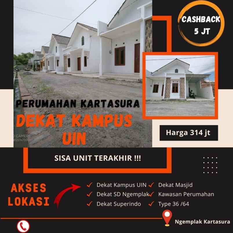 rumah murah dekat kampus uin kartasura